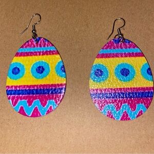 ☀️3/$9☀️ Colorful Patterned Easter Egg Shaped Earrings